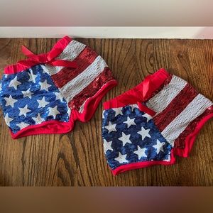 Listing is for 2 pairs of girls PATRIOTIC shorts